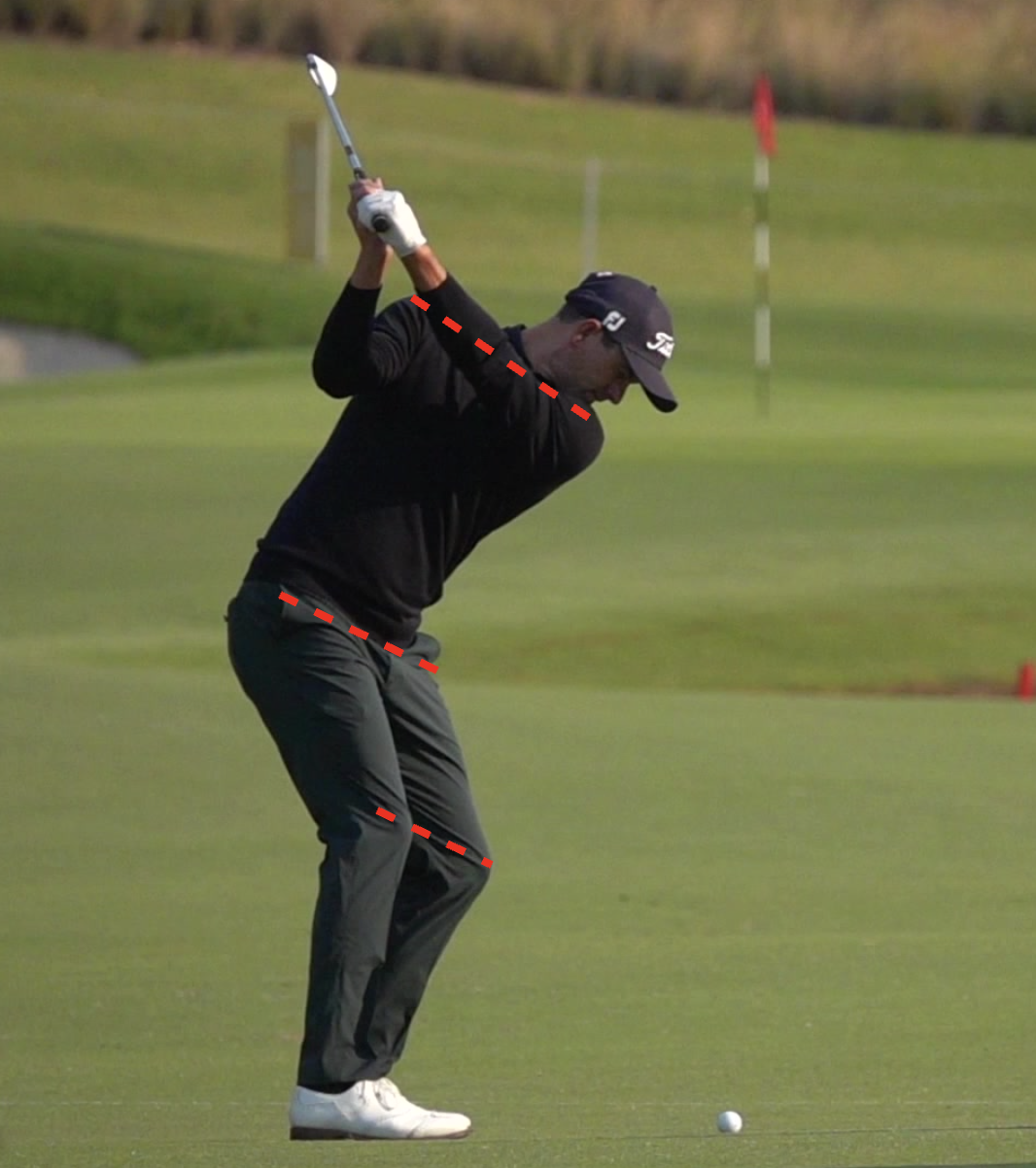 Centered body turn in the backswing